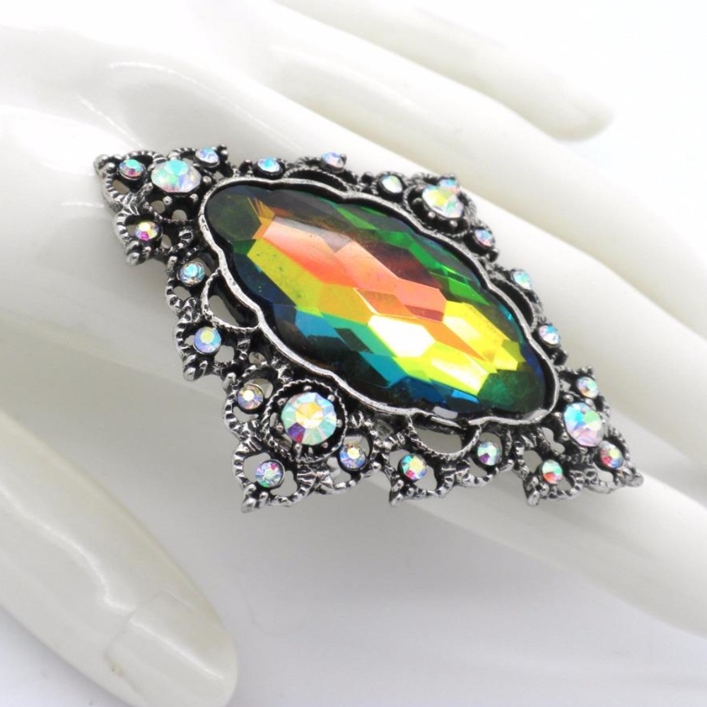 AB Dark Crystal Stretch Large Ring